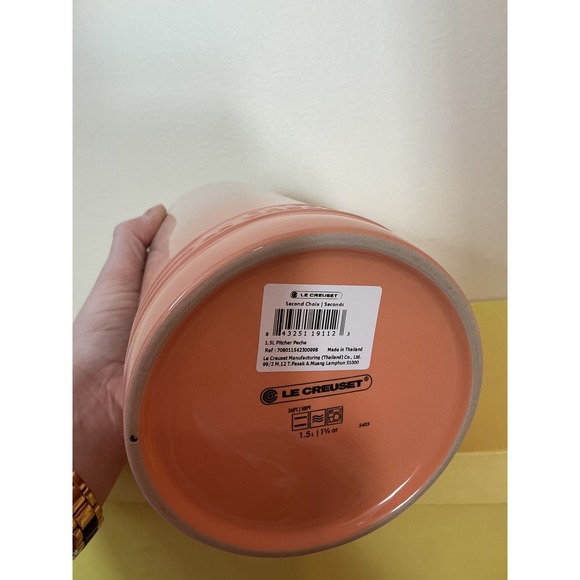 Le Creuset 1.5L Pitcher Second Choice Peche Ombre Ceramic Water Carafe - Picture 5 of 5